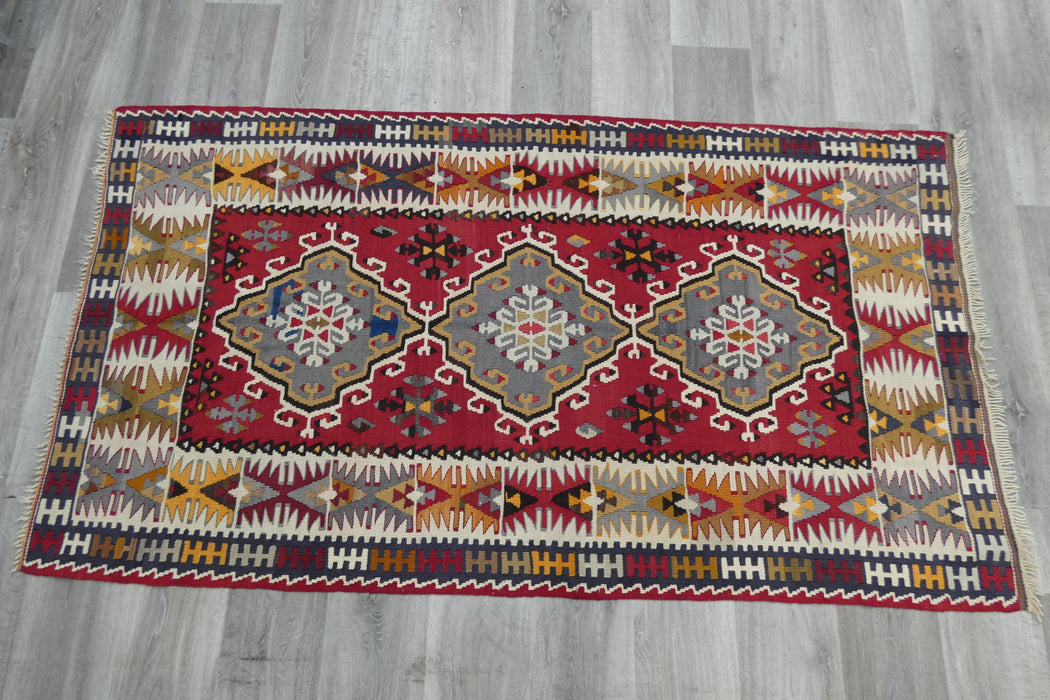 Handmade Fine Turkish Anatolian Kilim Rug Size: 200 x 110cm- Rugs Direct 