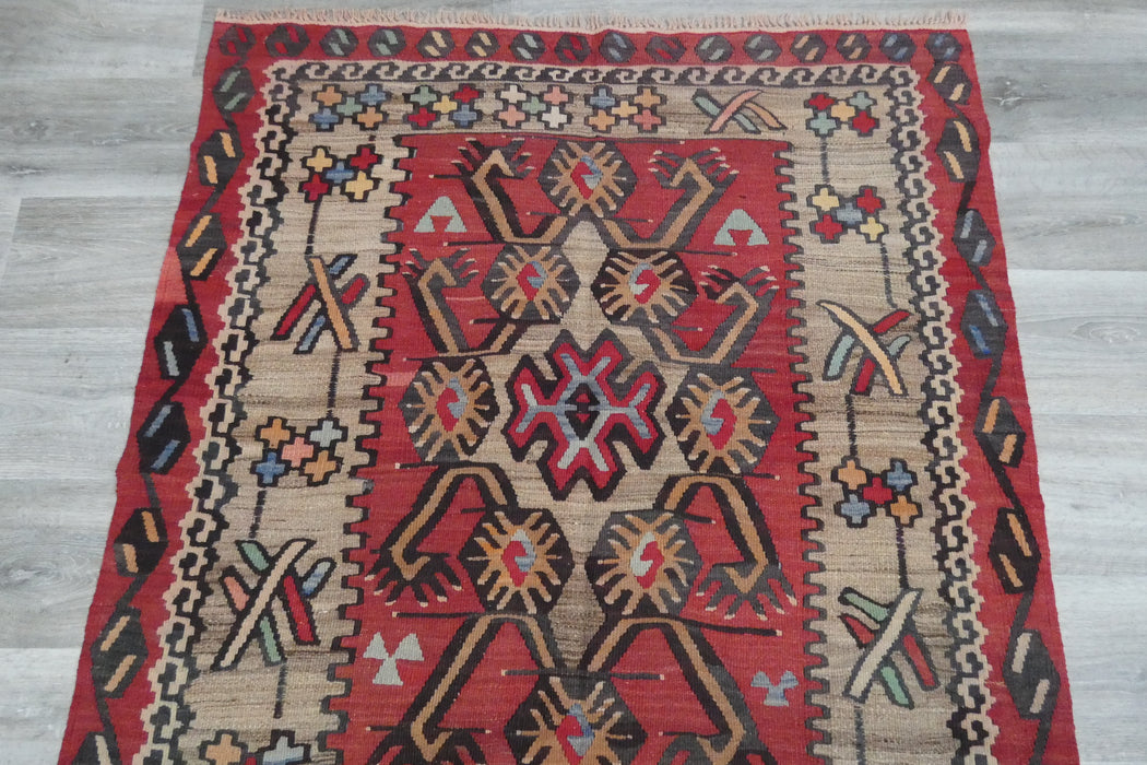 Handmade Fine Turkish Anatolian Kilim Rug Size: 220 x 115cm