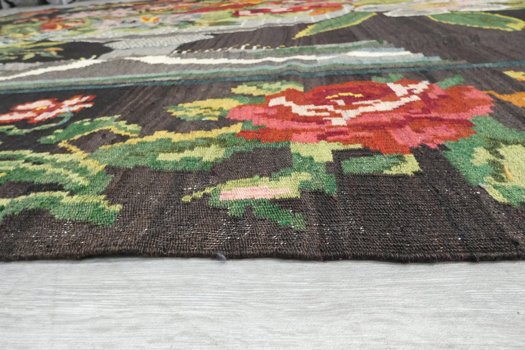 Vintage Moldavian Hand Made Kilim Rug Size: 266 x 190cm- Rugs Direct 