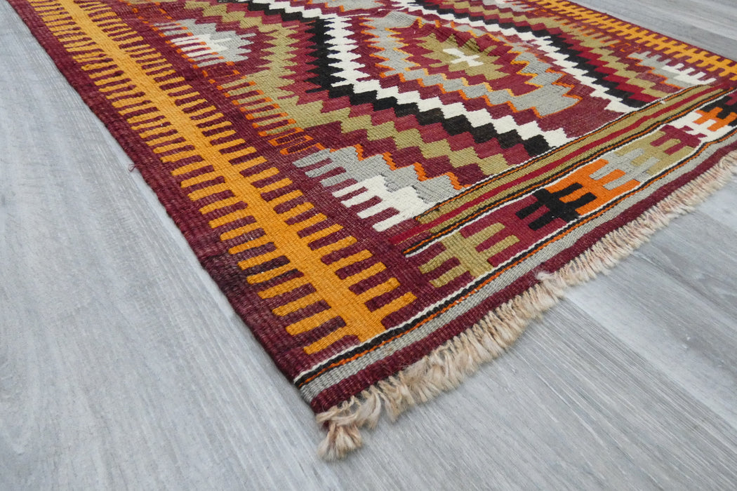 Handmade Fine Turkish Anatolian Kilim Rug Size: 110 x 88cm- Rugs Direct 