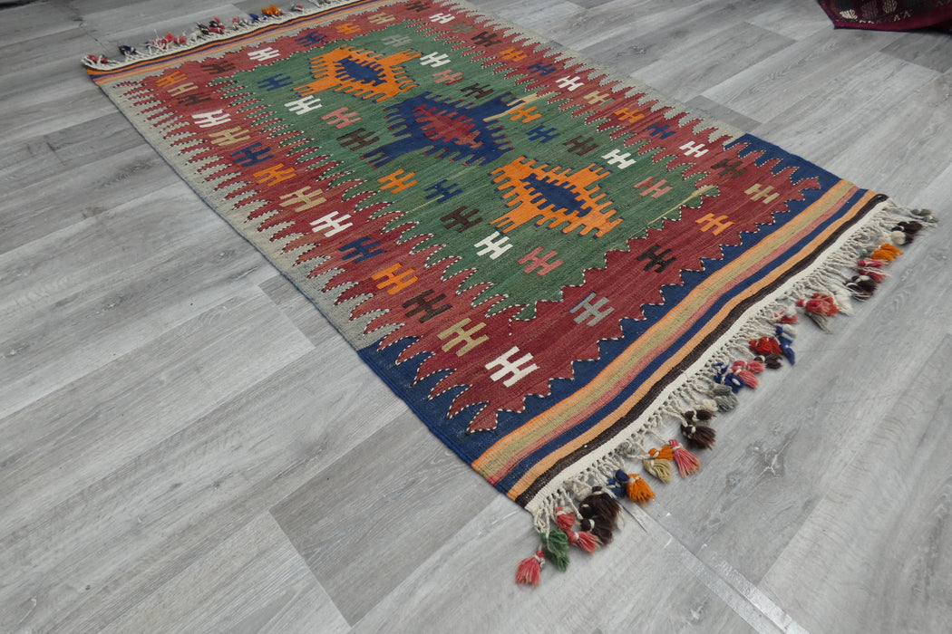 Handmade Fine Turkish Anatolian Kilim Rug Size: 167 x 117cm- Rugs Direct