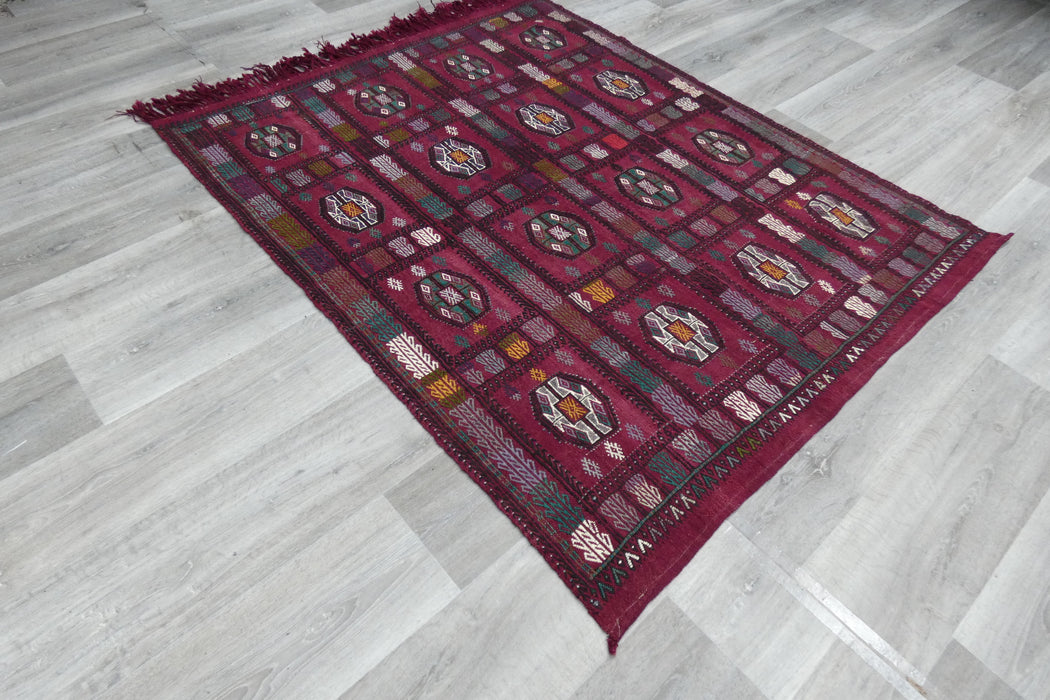 Handmade Fine Turkish Anatolian Kilim Rug Size: 160 x 132cm- Rugs Direct