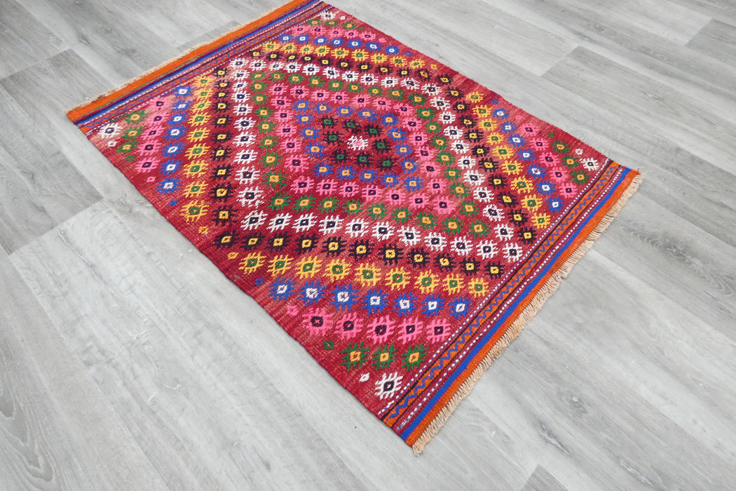 Handmade Fine Turkish Anatolian Kilim Rug Size: 108 x 80cm- Rugs Direct 