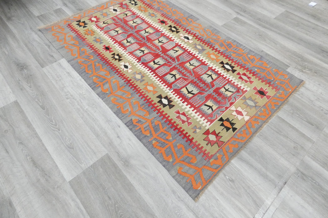 Handmade Fine Turkish Anatolian Kilim Rug Size: 152 x 100cm- Rugs Direct