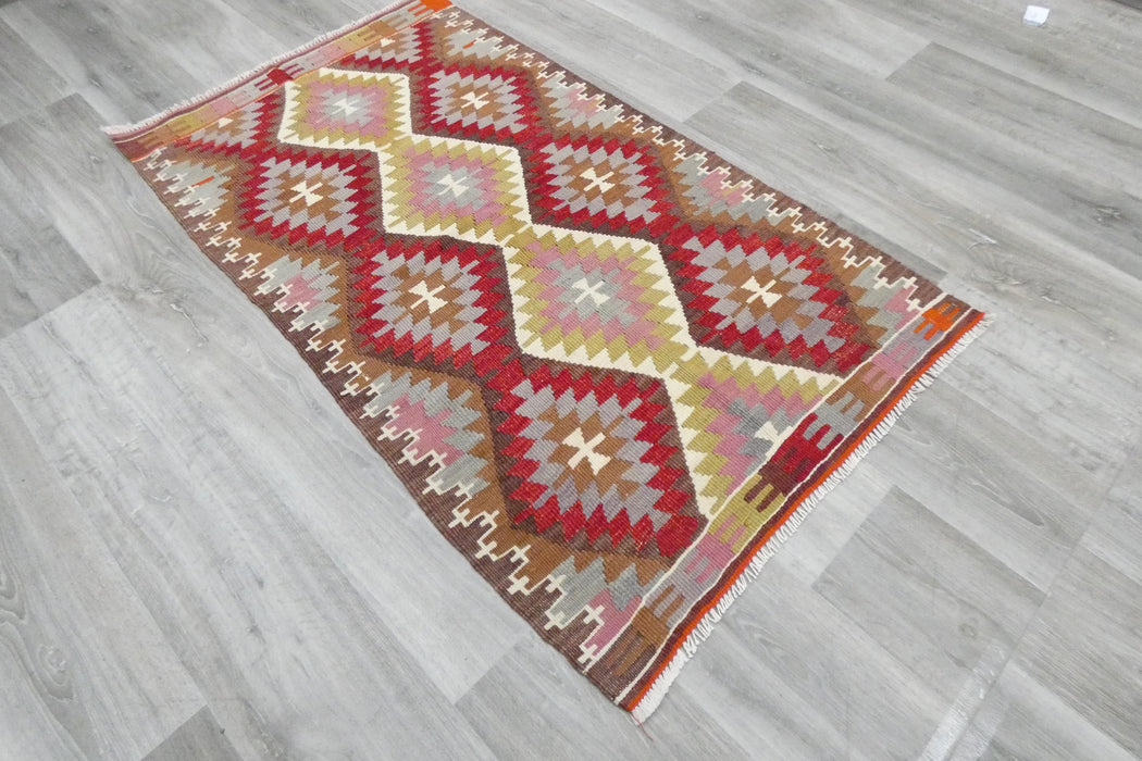 Handmade Fine Turkish Anatolian Kilim Rug Size: 142 x 82cm- Rugs Direct