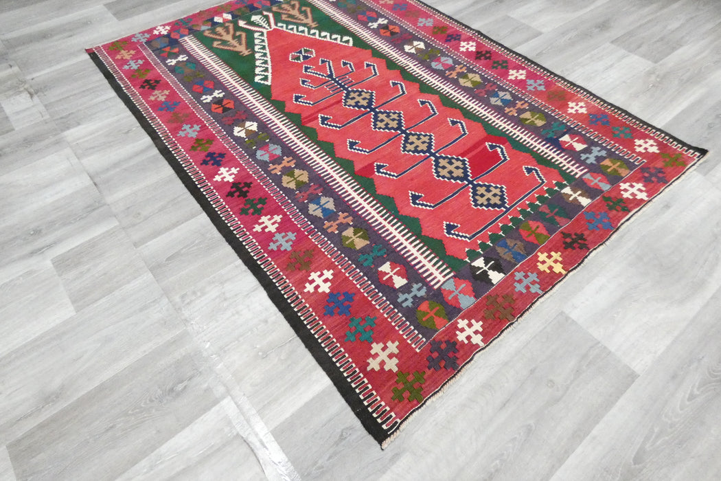 Handmade Fine Turkish Anatolian Kilim Rug Size: 180 x 130cm- Rugs Direct 