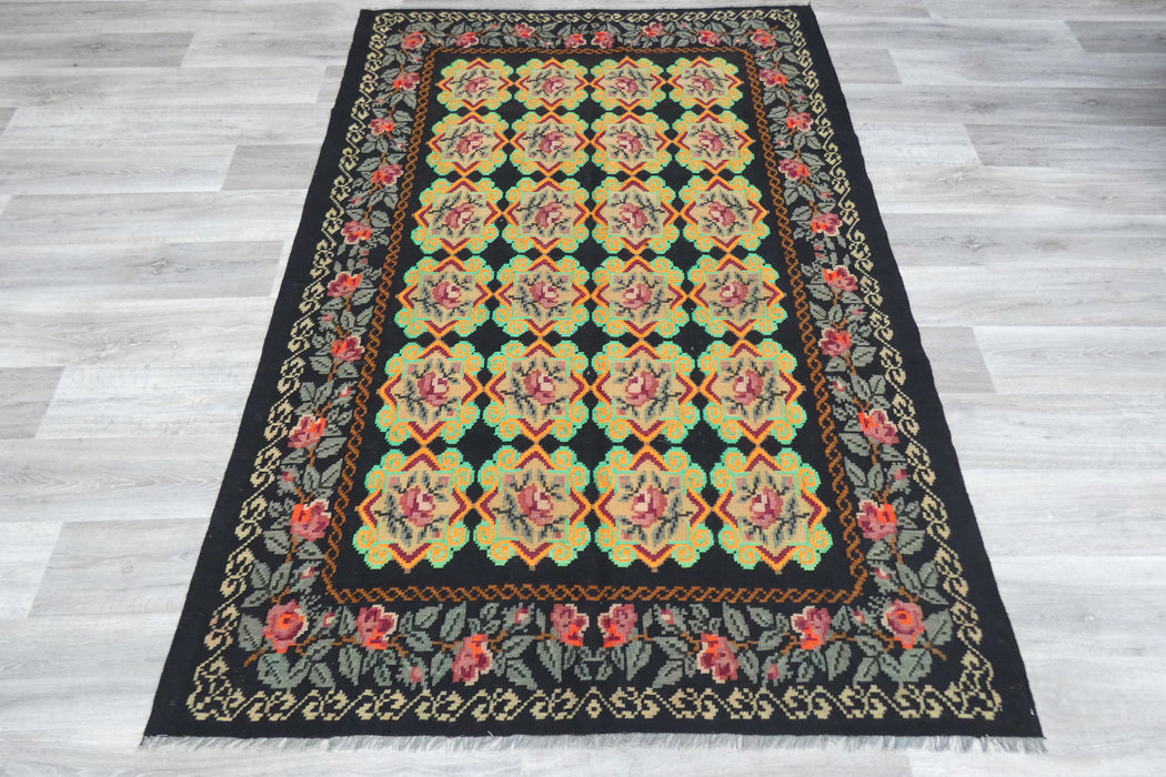 VINTAGE MOLDAVIAN HAND MADE KILIM RUG SIZE: 235 x 163CM- Rugs Direct 