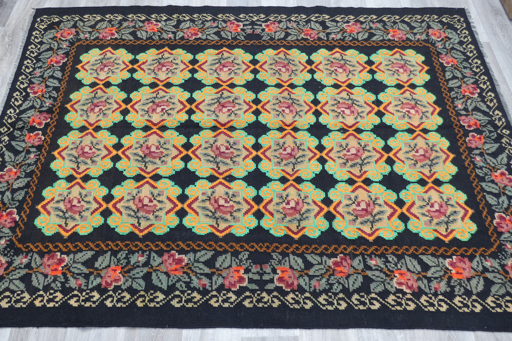 VINTAGE MOLDAVIAN HAND MADE KILIM RUG SIZE: 235 x 163CM- Rugs Direct