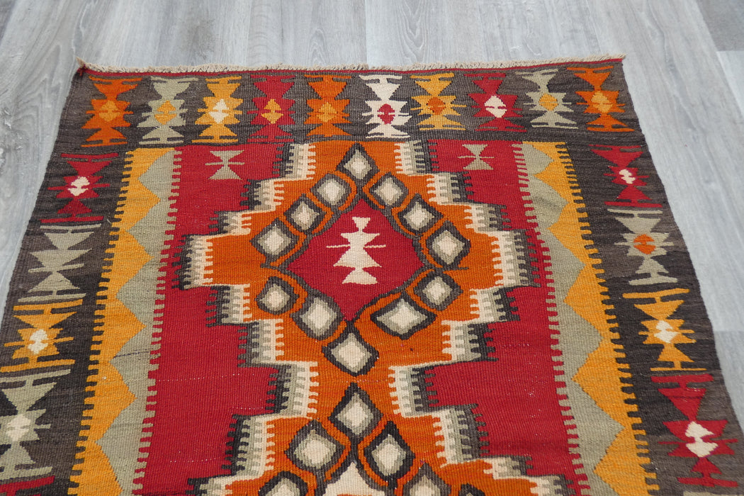 Handmade Fine Turkish Anatolian Kilim Rug Size: 110 x 90cm- Rugs direct 