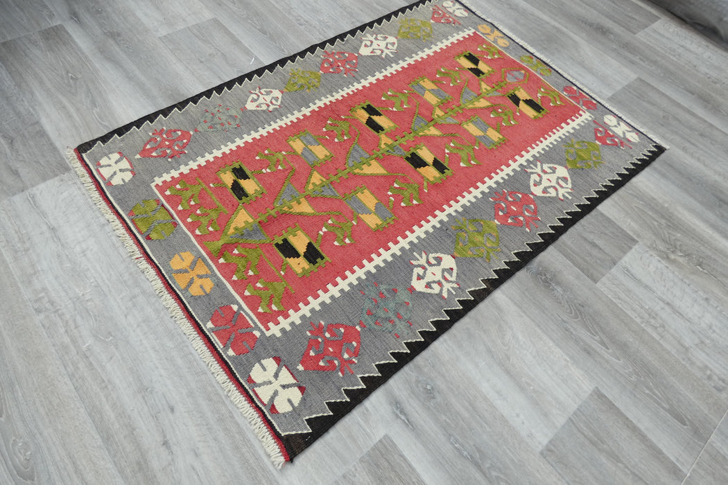 Handmade Fine Turkish Anatolian Kilim Rug Size: 135 x 93cm- Rugs Direct 