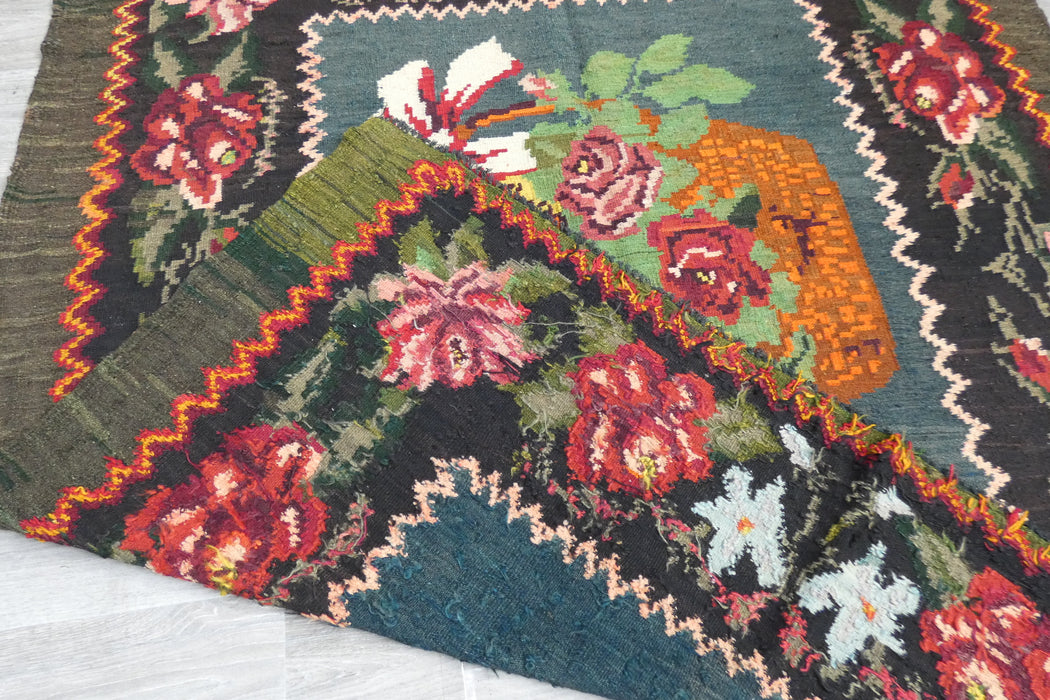 Vintage Moldavian Hand Made Kilim Rug  Size: 173 x 163cm- Rugs Direct 