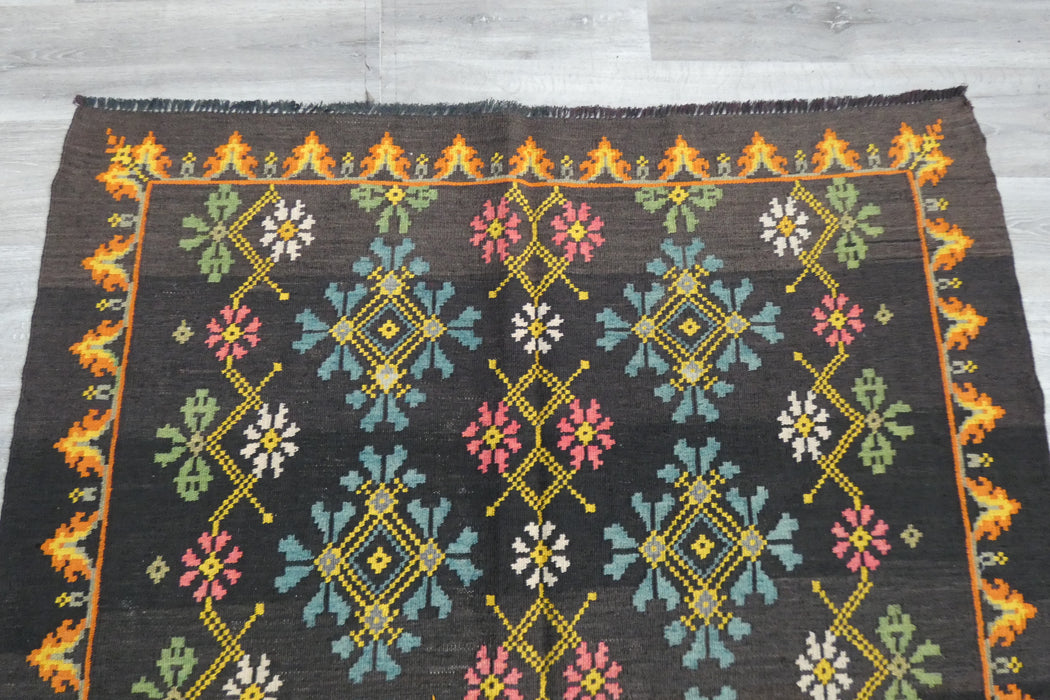 Vintage Moldavian Hand Made Kilim Rug  Size: 188 x 141cm- Rugs Direct 