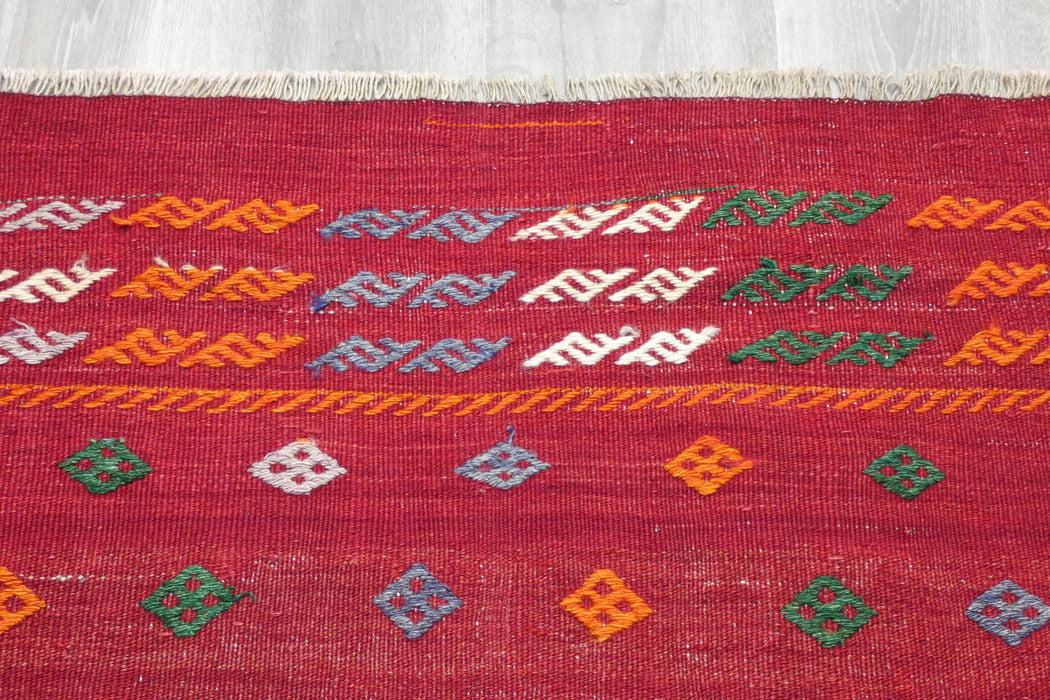 Handmade Turkish Kilim Rug  Square Size: 118 x 110cm- Rugs Direct 