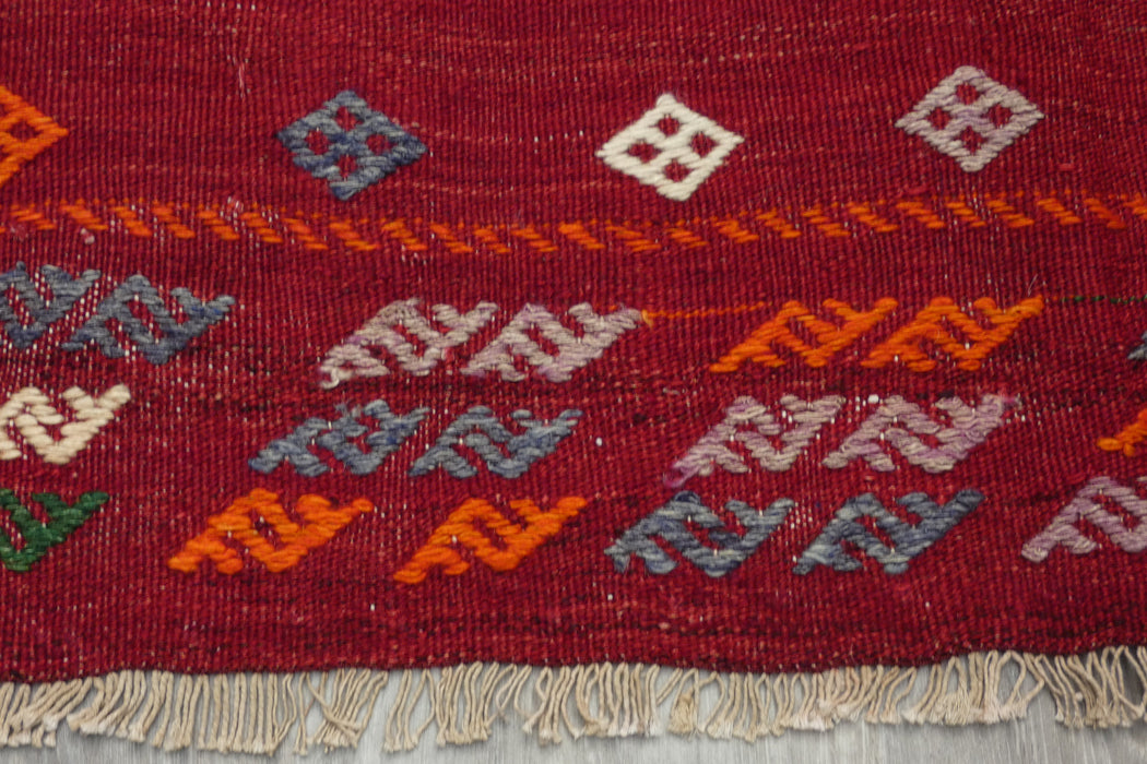 Handmade Turkish Kilim Rug  Square Size: 118 x 110cm- Rugs Direct 