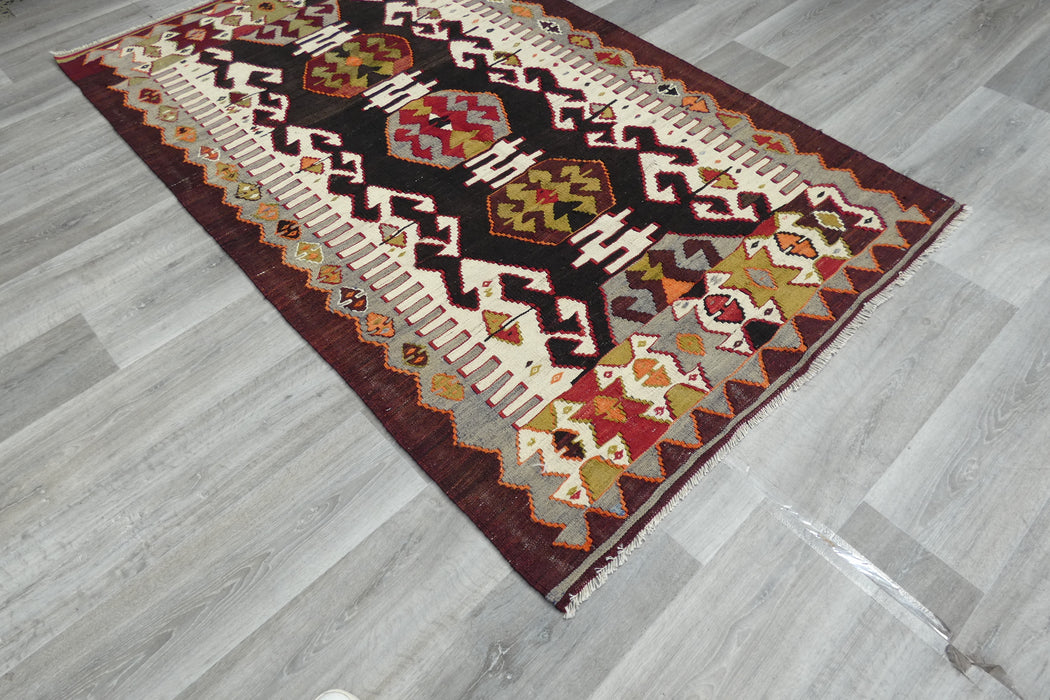 Handmade Fine Turkish Anatolian Kilim Rug Size: 210 x 130cm- Rugs Direct 