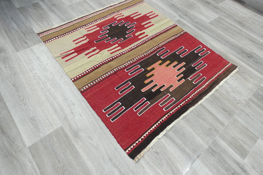 Handmade Fine Turkish Anatolian Kilim Rug Size: 124 x 110cm-Rugs Direct 