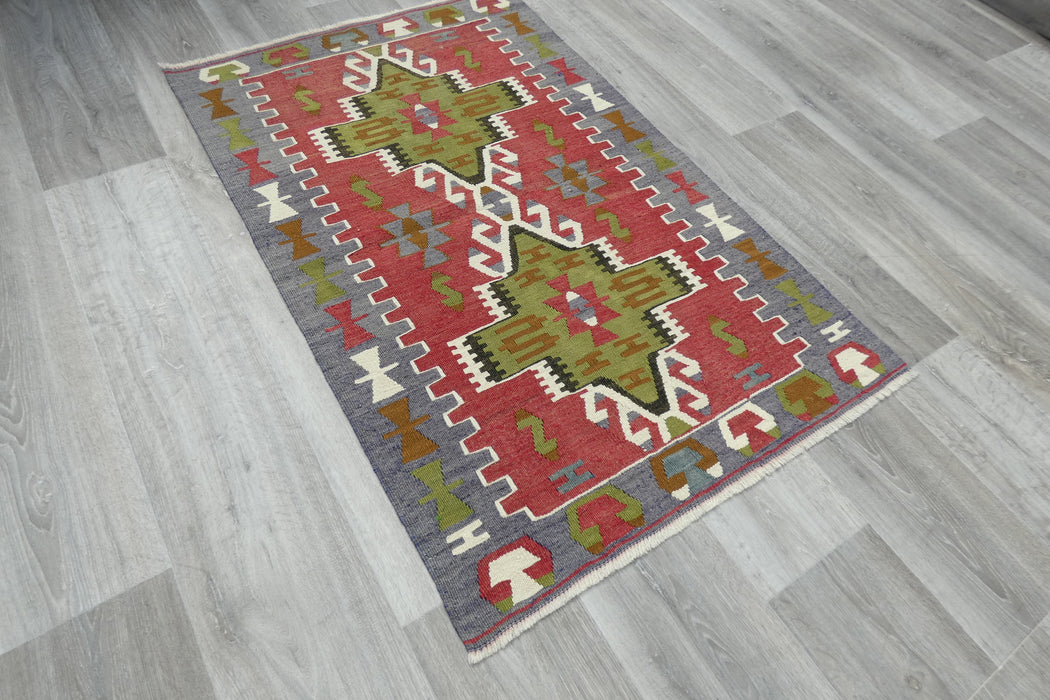 Handmade Fine Turkish Anatolian Kilim Rug Size: 125 x 80cm- Rugs Direct 