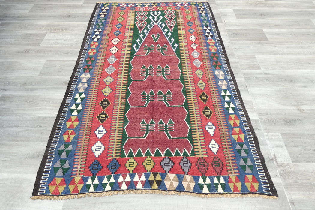 Handmade Fine Turkish Anatolian Kilim Rug Size: 210 x 136cm- Rugs Direct 