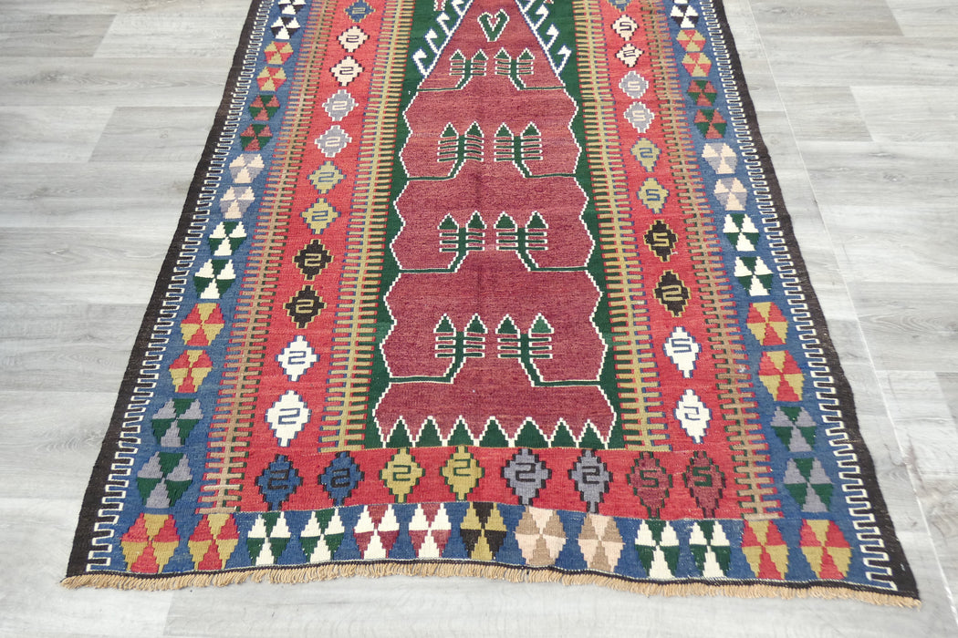 Handmade Fine Turkish Anatolian Kilim Rug Size: 210 x 136cm- Rugs Direct 