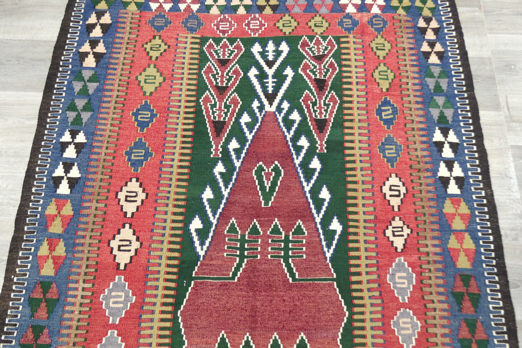 Handmade Fine Turkish Anatolian Kilim Rug Size: 210 x 136cm- Rugs Direct 