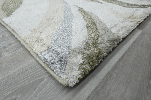 Kimya Collection Flowing Abstract Rug in Earthy Green and Beige – Organic Contemporary Design-Rugs Direct 