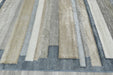 Kimya Collection Modern Striped Rug in Earth and Denim Tones – Contemporary Layered Design- Rugs Direct 