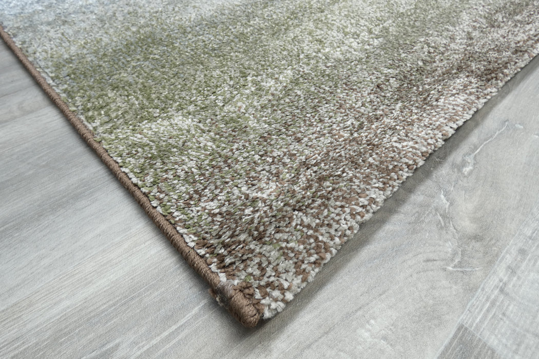 Kimya Collection Gradient Earth Tone Rug with Warm Rust and Soft Green Hues – Modern Ombre Design- Rugs Direct 