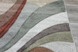 Kimya Collection Retro Wave Rug in Earthy Tones – Bold and Flowing Design- Rugs Direct 