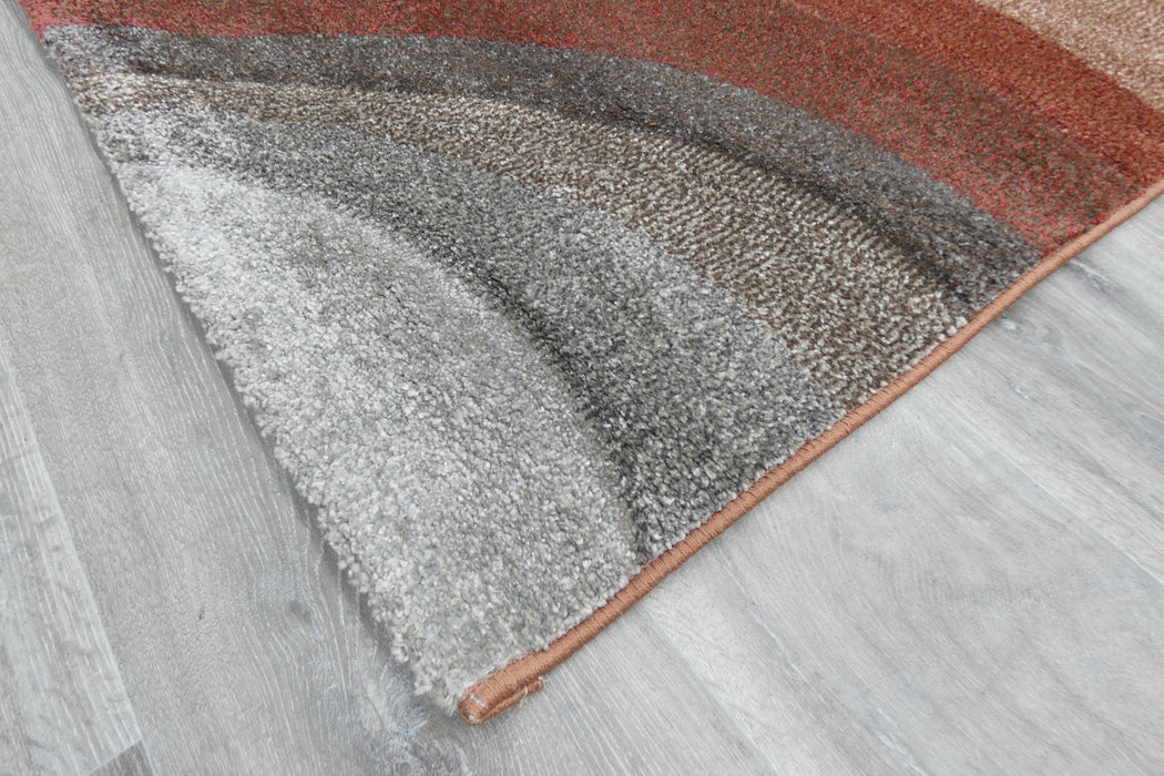 Kimya Collection Gradient wave Pattern Rug In Warm Colour Pallet- Rugs Direct 