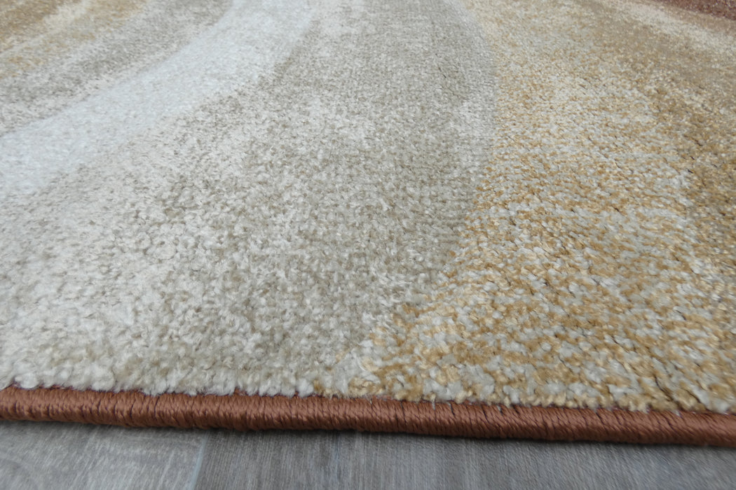 Kimya Collection Gradient wave Pattern Rug In Warm Colour Pallet- Rugs Direct 