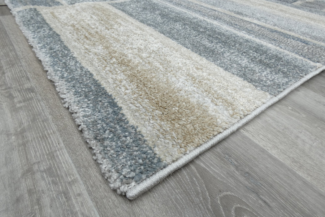 Kimya Collection Contemporary Geometric Rug in Neutral Beige and Gray – Modern Linear Design- Rugs Direct 