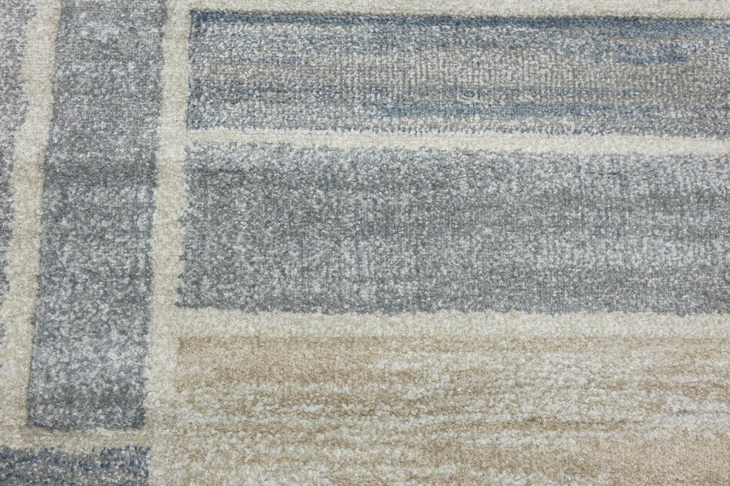 Kimya Collection Contemporary Geometric Rug in Neutral Beige and Gray – Modern Linear Design- Rugs Direct 