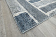 Kimya Collection Modern Geometric Rug in Blue and Gray – Structured Contemporary Design- Rugs Direct 