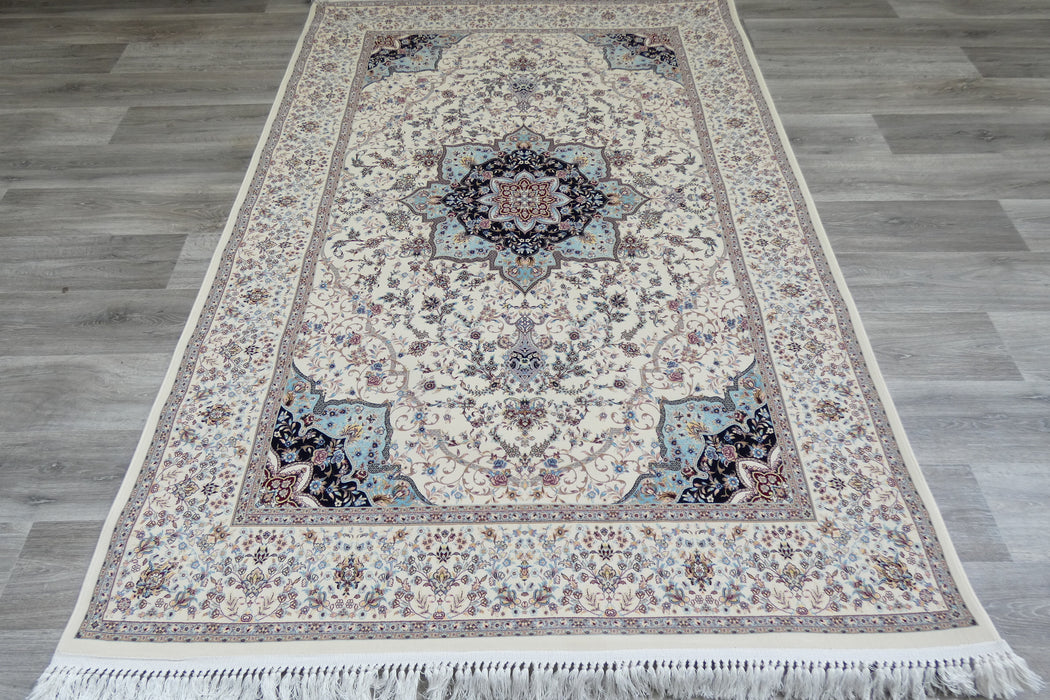 Anahita Collection Rug - Eternal Blossom in Cream & Blue- Rugs Direct