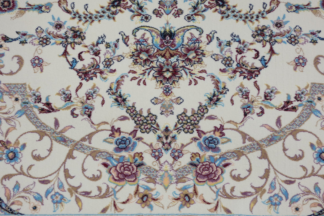 Anahita Collection Rug - Eternal Blossom in Cream & Blue- Rugs Direct