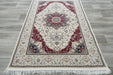 Anahita Collection Rug -Imperial Medallion in Cream and Red- Rugs Direct 