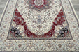 Anahita Collection Rug -Imperial Medallion in Cream and Red- Rugs Direct 