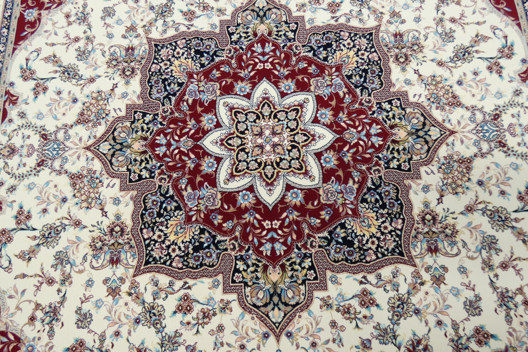 Anahita Collection Rug -Imperial Medallion in Cream and Red- Rugs Direct 