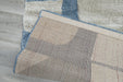 Mahsa Collection Abstract Geometric Rug in Blue and Beige – Modern Artistic Design- Rugs Direct 