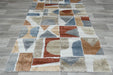 Mahsa Collection Abstract Geometric Rug in Earthy Tones – Contemporary Bold Design- Rugs Direct 