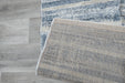 Mahsa Collection Striped Modern Rug in Blue and Cream – Subtle Contemporary Design- Rugs Direct 