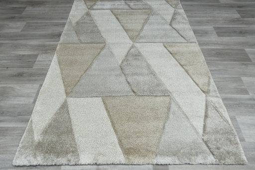 Mahsa Collection Geometric Triangle Rug in Beige and Cream – Elegant Neutral Design- RUGS DIRECT 