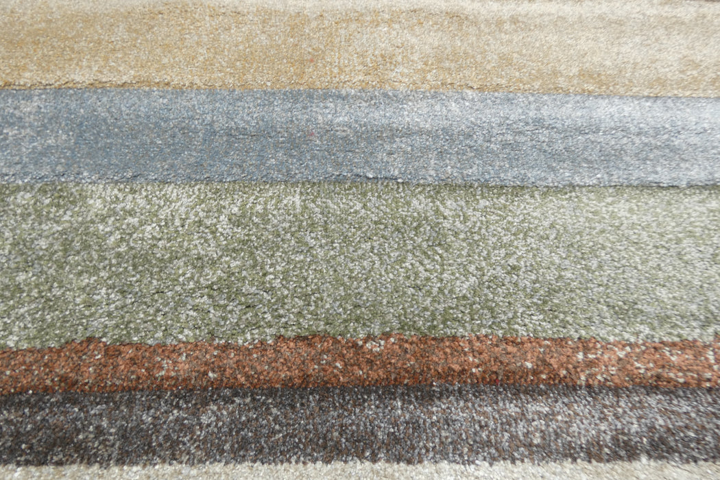 Mahsa Collection Modern Geometric Striped Rug in Earth Tones – Soft, Durable Design- RUGS DIRECT 