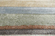 Mahsa Collection Modern Geometric Striped Rug in Earth Tones – Soft, Durable Design- RUGS DIRECT 