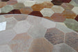 Geometric Hive Design Argentum Round Rug- Rugs Direct 