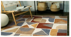 Mahsa Collection Abstract Geometric Rug in Earthy Tones – Contemporary Bold Design-Rugs Direct 