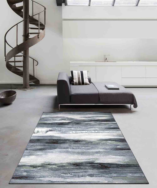 Blue Contemporary Design Argentum Rug Size: 200 x 290cm- Rugs Direct