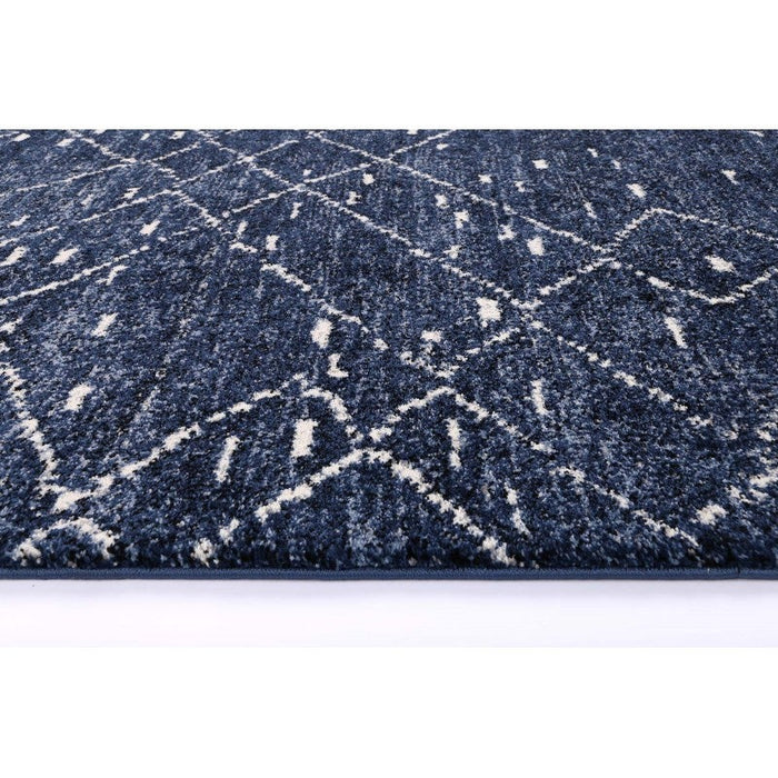 Abstract Turkish Modern Navy Colour Rug - Rugs Direct