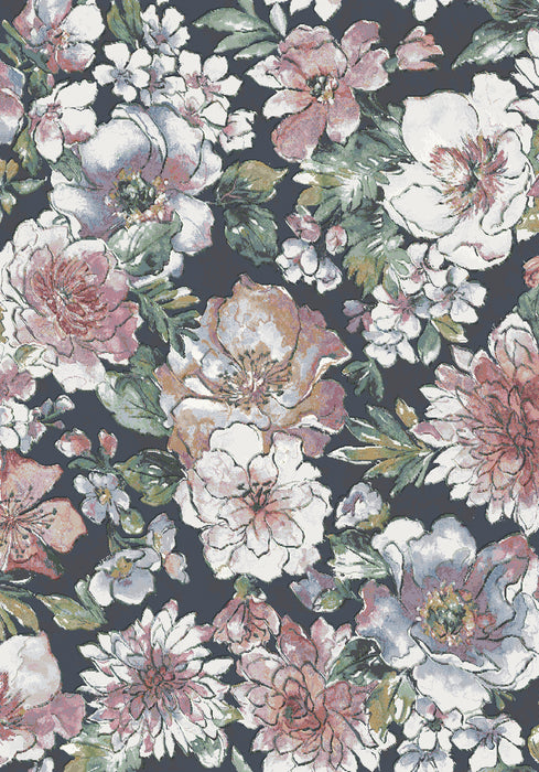 Mastercraft Floral Design Argentum Rug - Rugs Direct