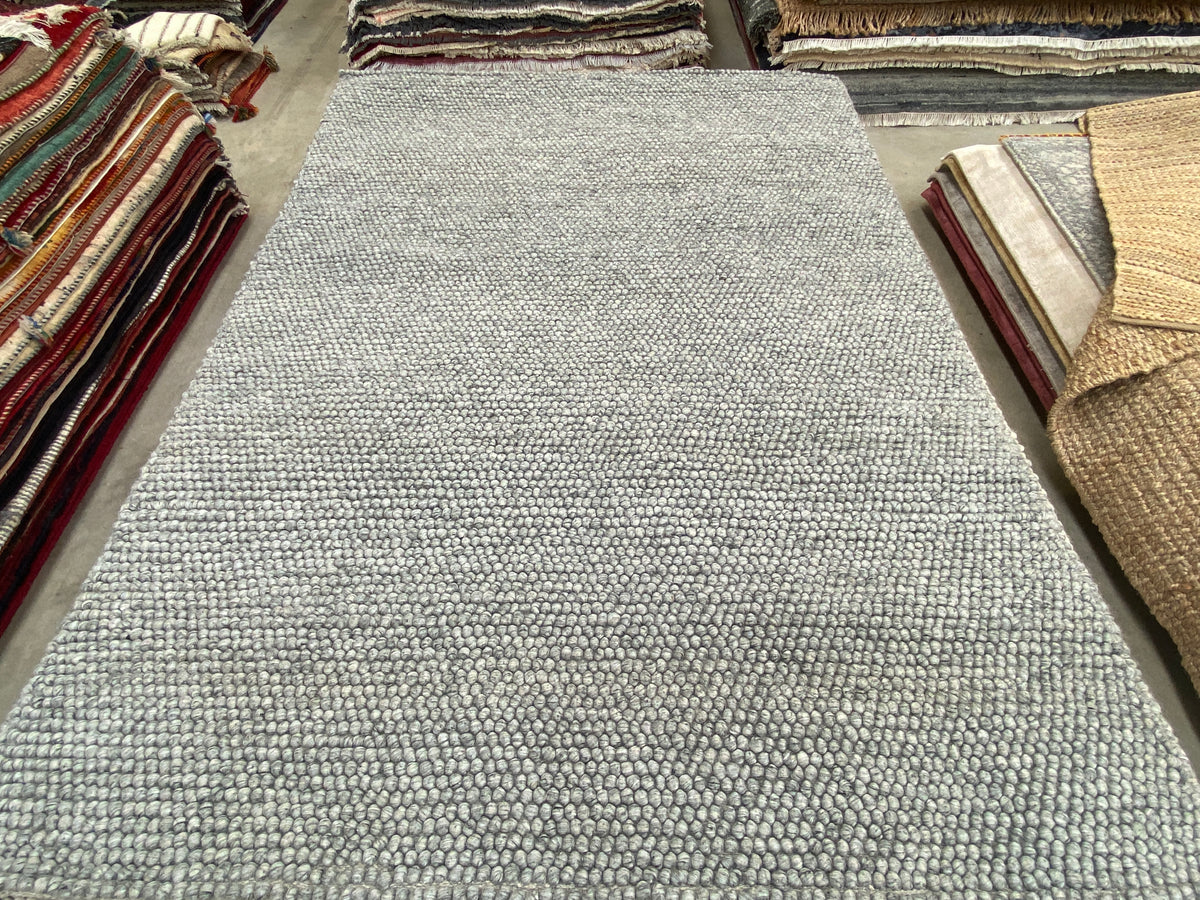 Wool Rug, Grey, 100% Wool, Boho Rug, Bohemian, Loop Rug, 80 X 150 Cms,  Chunky Knit Rug, Winter Decor, Thick Pile 